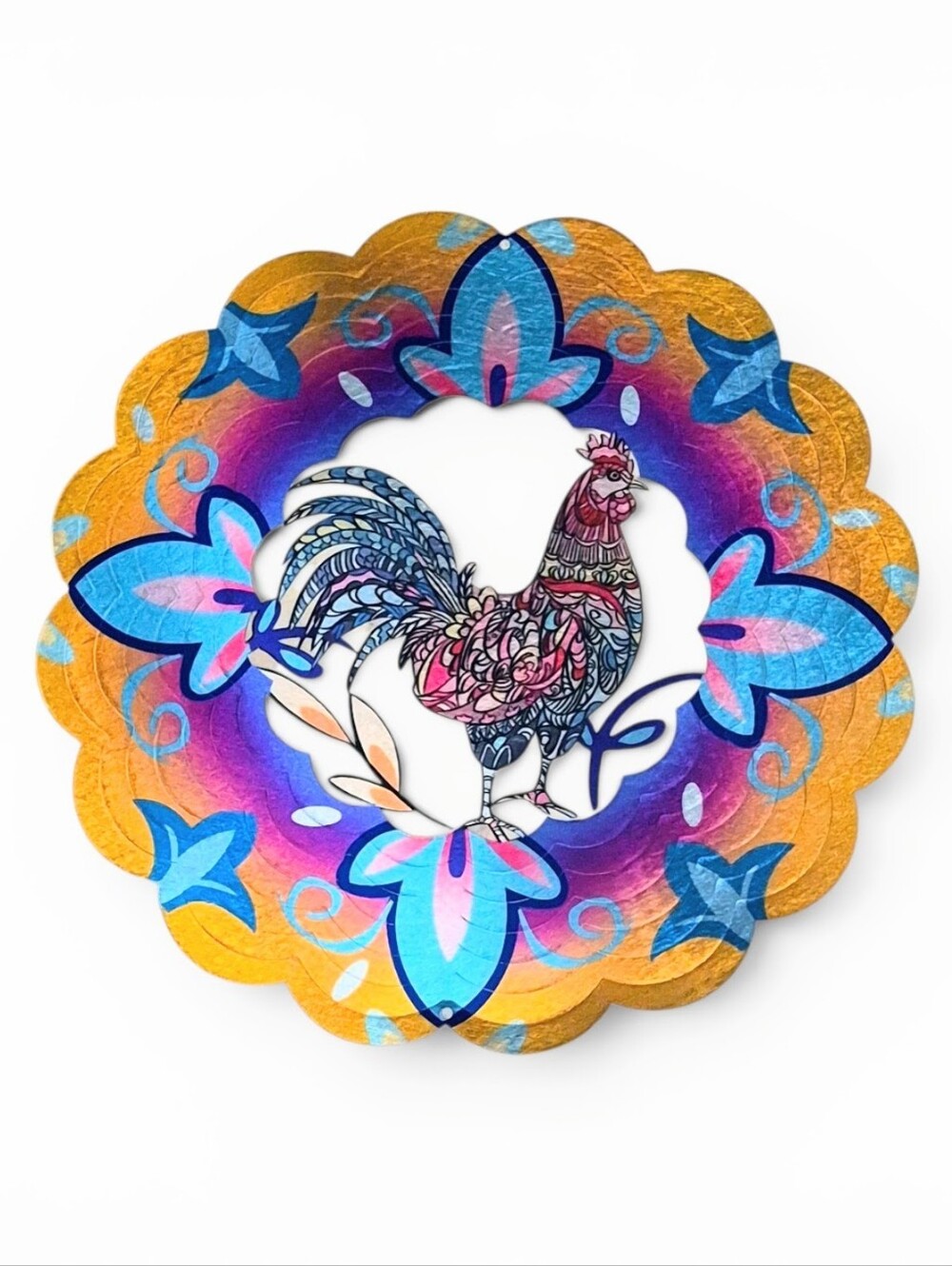 A Fun Rooster Wind Spinners Outdoor Hanging Wind Sculptures for Outside NEW